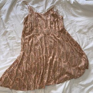 vintage peach paisley dress xxl